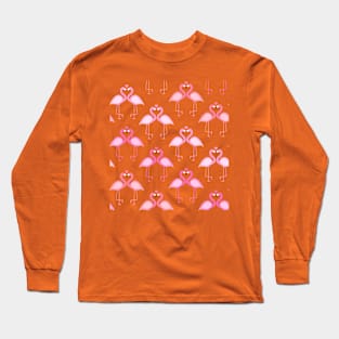 Flamingo Seamless Pattern Long Sleeve T-Shirt